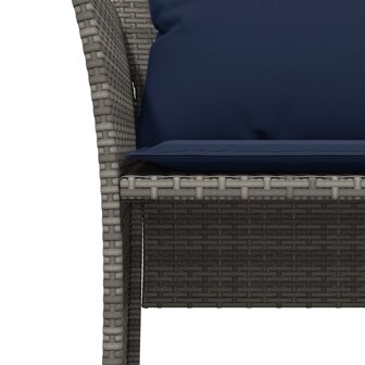 Tuinstoel met voetenbank poly rattan grijs