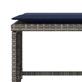 Tuinstoel met voetenbank poly rattan grijs