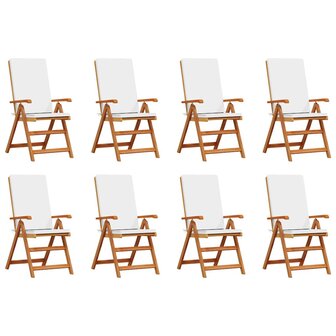 Tuinstoel 8 pcs Bruin 57 x 71.5 x 104cm Massief teakhout
