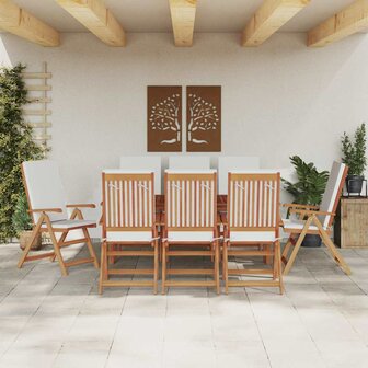 Tuinstoel 8 pcs Bruin 57 x 71.5 x 104cm Massief teakhout