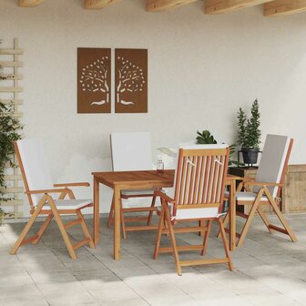 Tuinstoel 4 pcs Bruin 57 x 71.5 x 104cm Massief teakhout