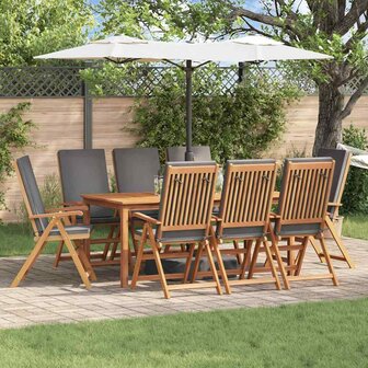 Tuinstoel 8 pcs Bruin 57 x 71.5 x 104cm Massief teakhout