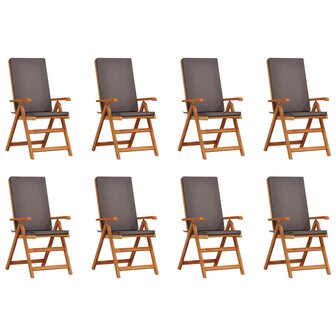 Tuinstoel 8 pcs Bruin 57 x 71.5 x 104cm Massief teakhout