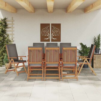 Tuinstoel 8 pcs Bruin 57 x 71.5 x 104cm Massief teakhout