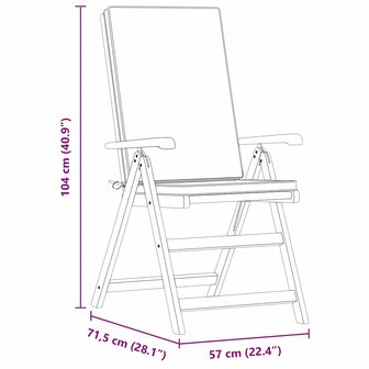 Tuinstoel 8 pcs Bruin 57 x 71.5 x 104cm Massief teakhout