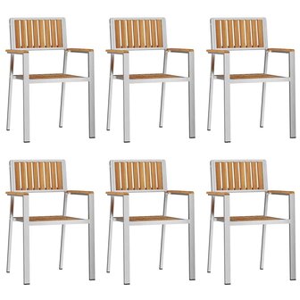 Tuinstoel 6 pcs Bruin 56 x 54.5 x 87cm Massief teakhout