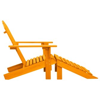 Tuinstoel Adirondack met voetenbank massief vurenhout oranje