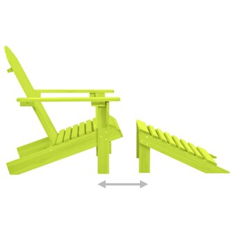 Tuinstoel Adirondack met voetenbank massief vurenhout groen