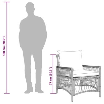 Tuinstoel Bruin 60 x 70 x 78cm poly rattan