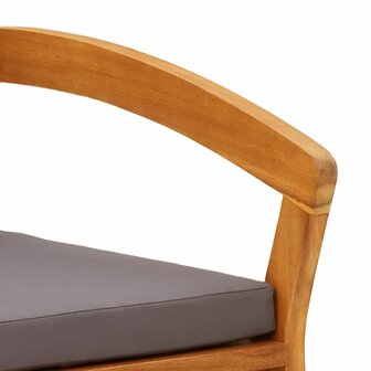 Tuinstoel met kussen 2 pcs Bruin Massief acaciahout