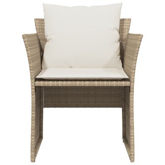 Tuinstoel met voetenbank poly rattan beige