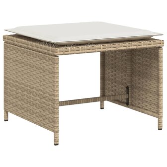 Tuinstoel met voetenbank poly rattan beige