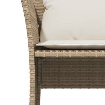 Tuinstoel met voetenbank poly rattan beige