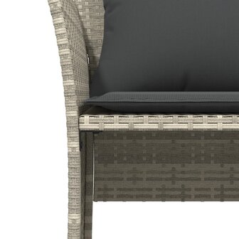 Tuinstoel met voetenbank poly rattan lichtgrijs