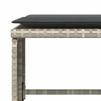 Tuinstoel met voetenbank poly rattan lichtgrijs