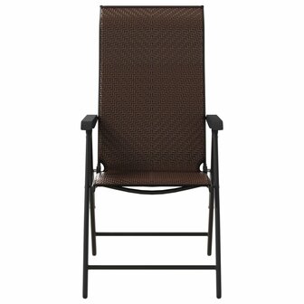 Tuinstoelen 8 st inklapbaar poly rattan bruin