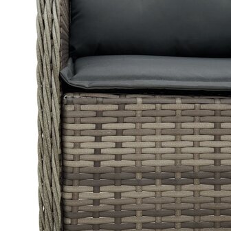 Tuinstoelen 2 st met kussens poly rattan grijs
