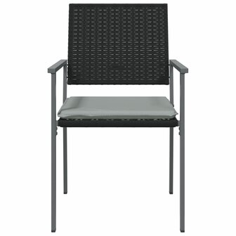 Tuinstoelen 6 st met kussens 54x62,5x89 cm poly rattan zwart