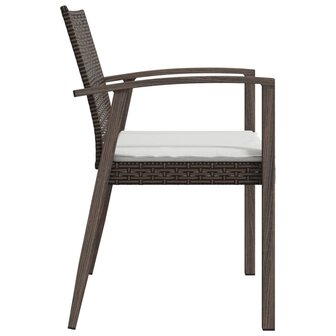 Tuinstoelen 6 st met kussens 56,5x57x83 cm poly rattan bruin