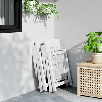 Tuinstoelen 2 st verstelbaar PP wit