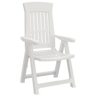 Tuinstoelen 2 st verstelbaar PP wit