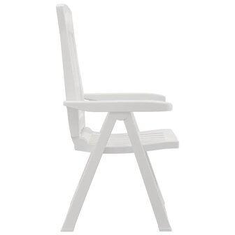 Tuinstoelen 2 st verstelbaar PP wit