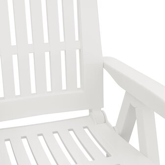 Tuinstoelen 2 st verstelbaar PP wit