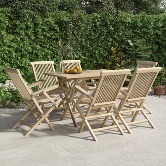 Tuinstoelen inklapbaar 6 st 56x61x89 cm massief teakhout grijs
