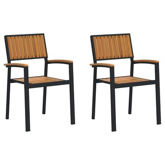 Tuinstoel 2 pcs Bruin 56 x 57 x 87cm Massief acaciahout
