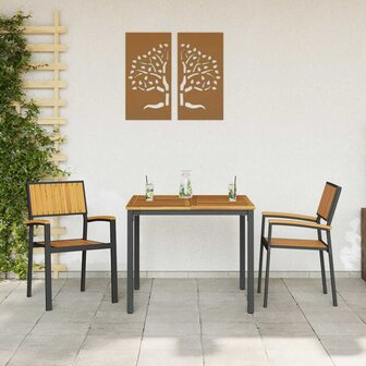 Tuinstoel 2 pcs Bruin 56 x 57 x 87cm Massief acaciahout