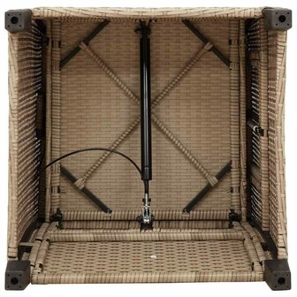 Verstelbare tuinstoel met bijzettafel poly rattan beige