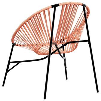 Tuinstoel Egg poly rattan zwart en oranje