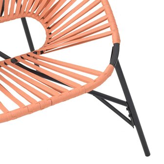 Tuinstoel Egg poly rattan zwart en oranje