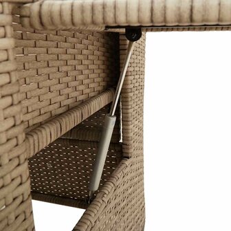 Verstelbare tuinstoel met bijzettafel poly rattan beige