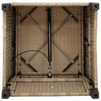 Verstelbare tuinstoel met bijzettafel poly rattan beige