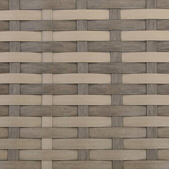 Tuinstoel met voetenbank poly rattan lichtbruin