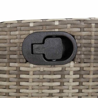 Tuinstoel verstelbaar met kussens poly rattan grijs