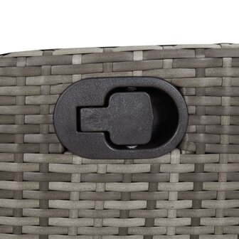 Tuinstoel verstelbaar met kussens poly rattan grijs