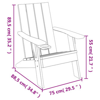 Tuinstoel Adirondack 75x88,5x89,5 cm polypropeen lichtbruin