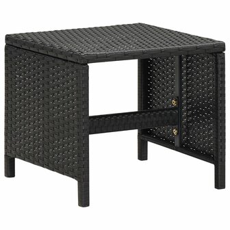 Tuinstoel- en voetenbankset 4-delig poly rattan zwart