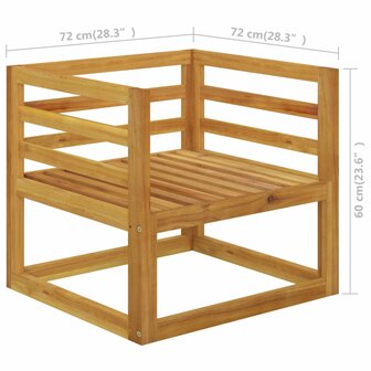 Tuinstoel met donkergrijze kussens massief acaciahout