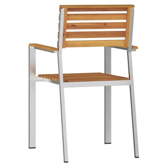 Tuinstoel 8 pcs Bruin 56 x 54.5 x 87cm Massief acaciahout