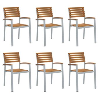 Tuinstoel 6 pcs Bruin 56 x 57 x 87cm Massief acaciahout