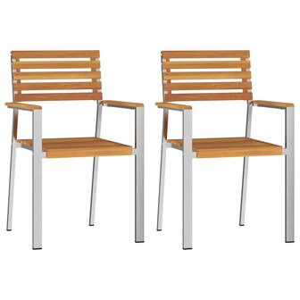 Tuinstoel 2 pcs Bruin 56 x 54.5 x 87cm Massief acaciahout