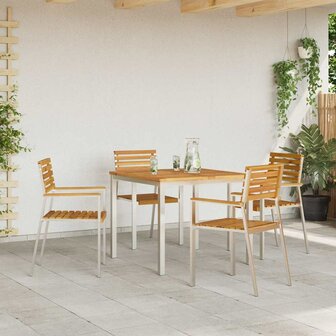 Tuinstoel 4 pcs Bruin 56 x 54.5 x 87cm Massief acaciahout