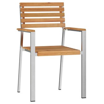 Tuinstoel 2 pcs Bruin 56 x 54.5 x 87cm Massief teakhout