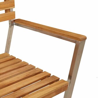 Tuinstoel 2 pcs Bruin 56 x 54.5 x 87cm Massief teakhout