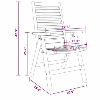 Tuinstoel 4 pcs Bruin 52 x 64.5 x 108 cm Massief teakhout