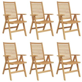 Tuinstoel 6 pcs Bruin 52 x 64.5 x 108 cm Massief teakhout