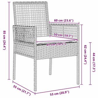 Tuinstoel 2 pcs Bruin 53 x 60 x 85cm poly rattan